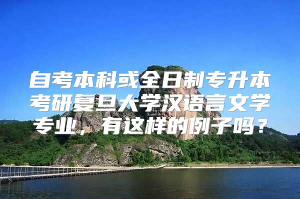 自考本科或全日制专升本考研复旦大学汉语言文学专业，有这样的例子吗？