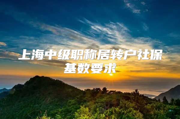 上海中级职称居转户社保基数要求
