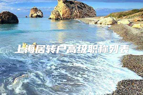 上海居转户高级职称列表
