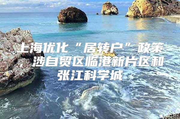 上海优化“居转户”政策，涉自贸区临港新片区和张江科学城