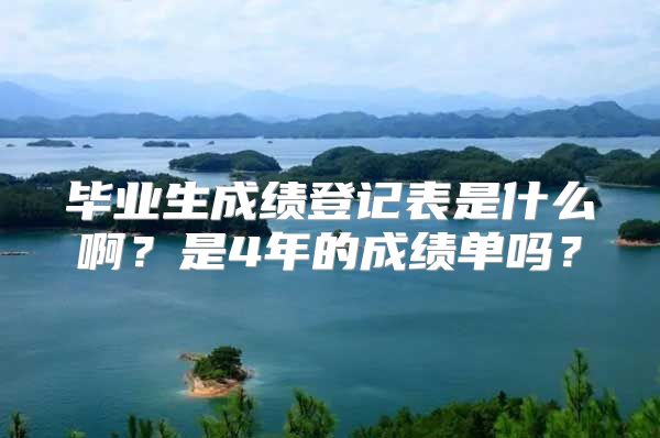 毕业生成绩登记表是什么啊？是4年的成绩单吗？