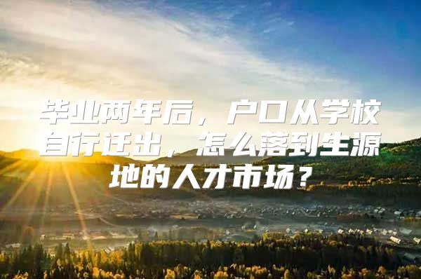 毕业两年后，户口从学校自行迁出，怎么落到生源地的人才市场？