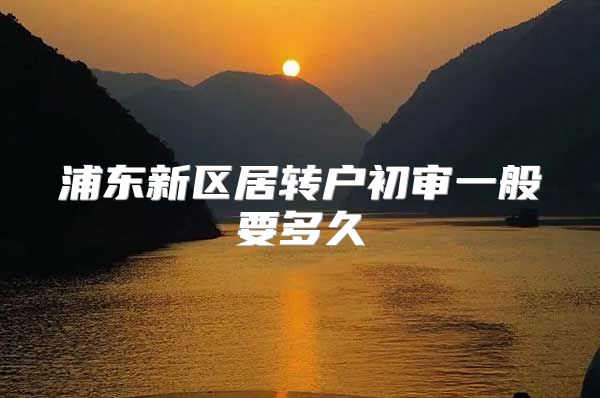 浦东新区居转户初审一般要多久