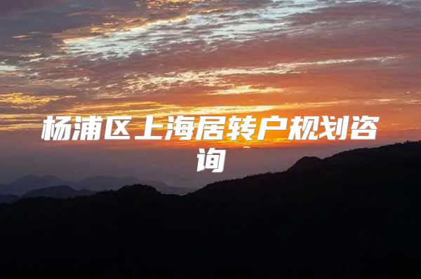 杨浦区上海居转户规划咨询