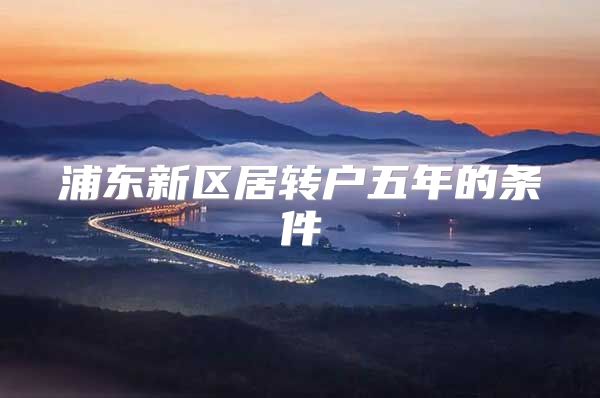 浦东新区居转户五年的条件
