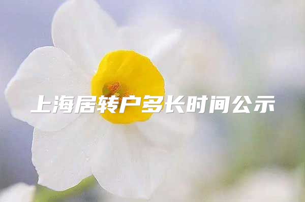 上海居转户多长时间公示