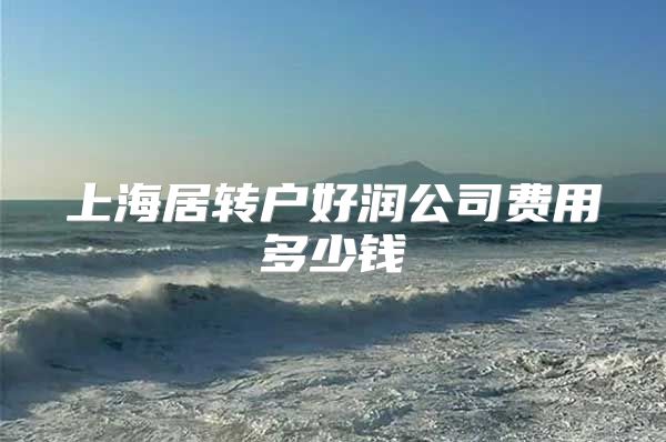 上海居转户好润公司费用多少钱
