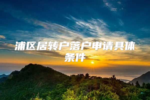 浦区居转户落户申请具体条件