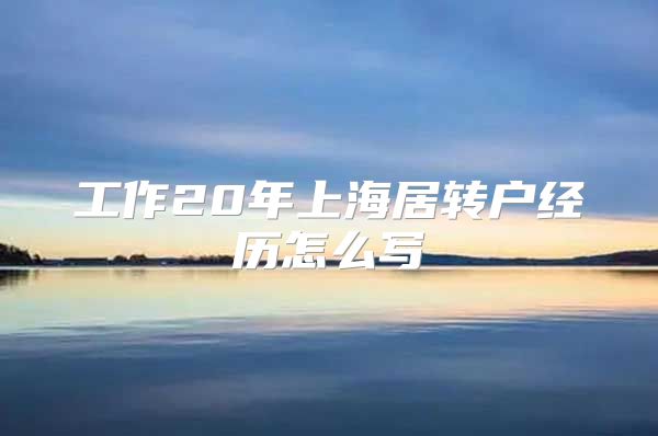 工作20年上海居转户经历怎么写