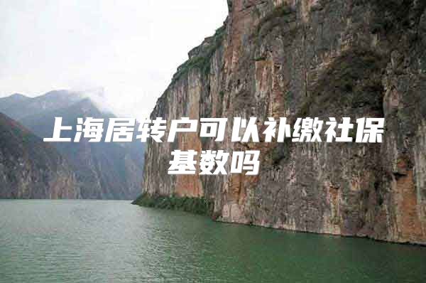上海居转户可以补缴社保基数吗